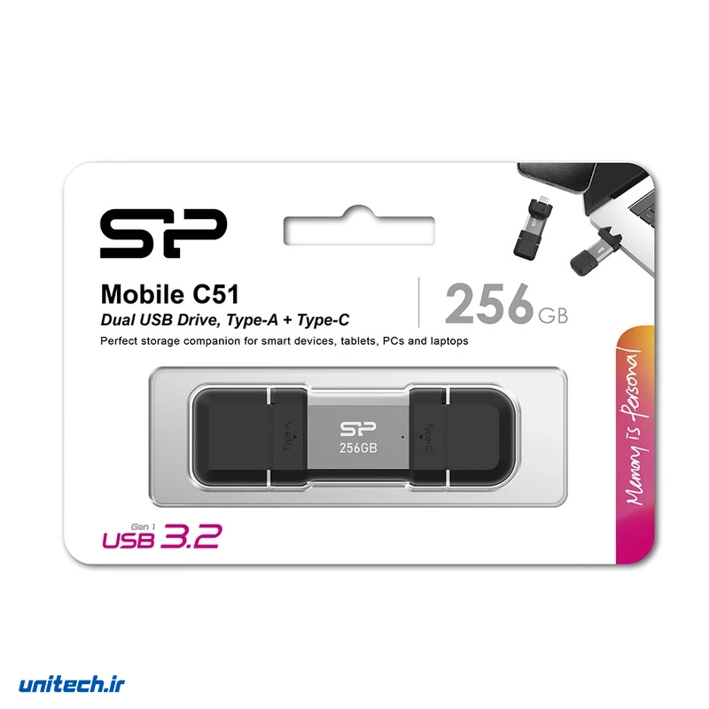 فلش مموری USB 3.2 سیلیکون پاور مدل C51 ظرفیت 256 گیگابایت3